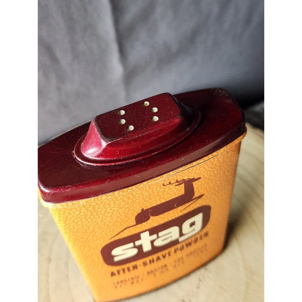 Vintage‎ *STAG* After Shave Powder Container 1950s Rexall Drug Stores Exclusive